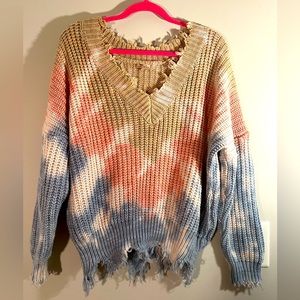 Main Strip Frayed V Neck Multicolor Sweater Sz L
Pre Owned. Good Condition.
